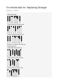 Wayfaring Stranger — tin whistle tab