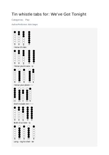 We’ve Got Tonight — tin whistle tab