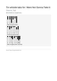 Were Not Gonna Take It — tin whistle tab