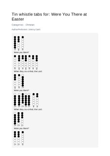 Were You There at Easter — tin whistle tab
