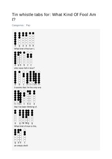 What Kind Of Fool Am I? — tin whistle tab
