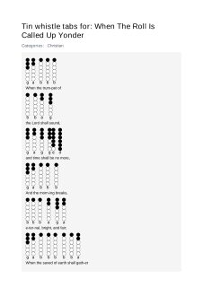 When The Roll Is Called Up Yonder — tin whistle tab