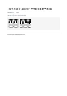 Where is my mind — tin whistle tab