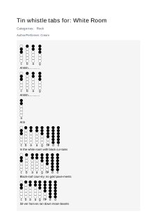 White Room — tin whistle tab