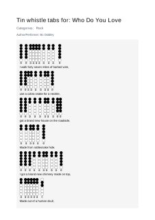 Who Do You Love — tin whistle tab