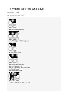 Who Says — tin whistle tab