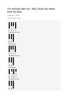 Why Does My Heart Feel So Bad — tin whistle tab