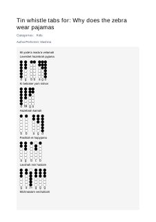 Why does the zebra wear pajamas — tin whistle tab
