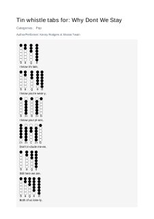 Why Dont We Stay — tin whistle tab