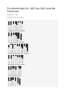 Will You Still Love Me Tomorrow — tin whistle tab