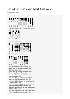 Wind And Rain — tin whistle tab