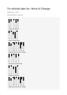 Wind of Change — tin whistle tab