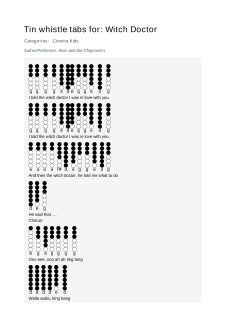 Witch Doctor — tin whistle tab