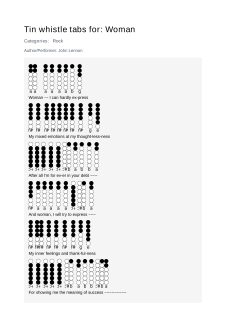Woman — tin whistle tab