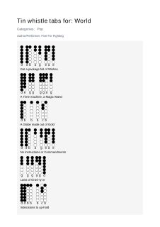 World — tin whistle tab