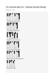 Yankee Doodle Dandy — tin whistle tab