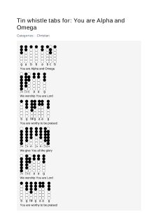 You are Alpha and Omega — tin whistle tab