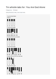 You Are God Alone — tin whistle tab