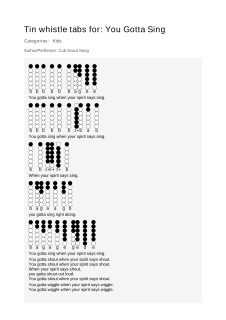 You Gotta Sing — tin whistle tab