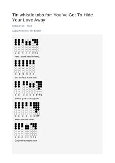 You’ve Got To Hide Your Love Away — tin whistle tab