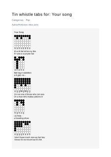 Your song — tin whistle tab